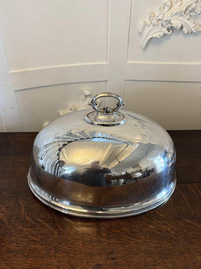 Antique Set of Three Quality Harrods Silver Plate Meat Domes